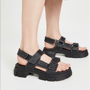 GANNI Recycled Leather Sandals—Size EU 40